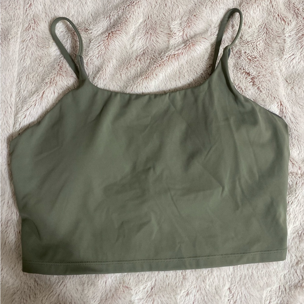 Olive Green Cropped Tank Top